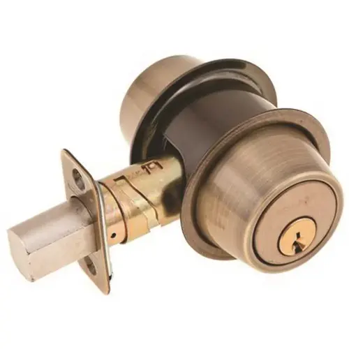 B562P Double Cylinder Deadbolt Antique Brass