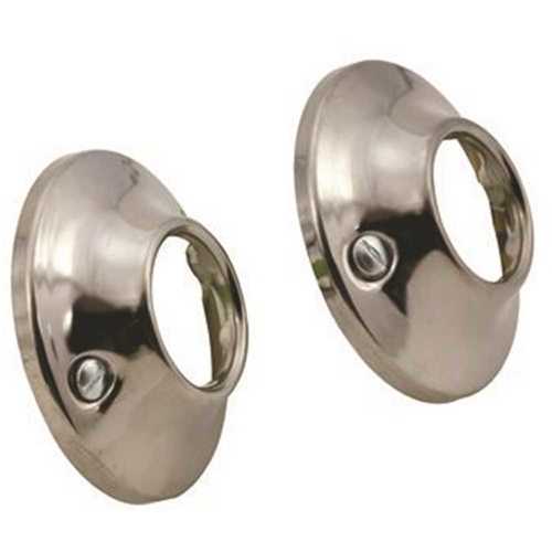 2.36 in. Steel Shower Rod Flange in Chrome Plated - Pair