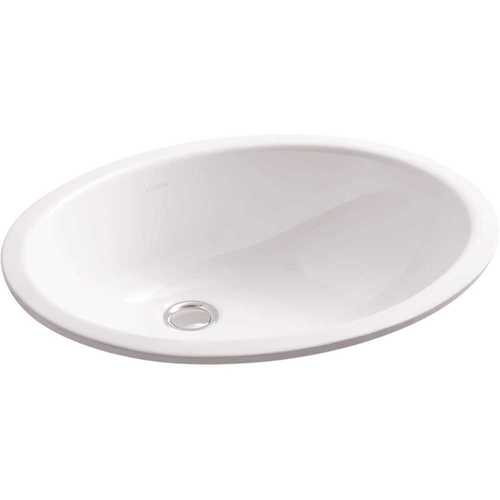 Kohler K-2210-0 Caxton Vitreous China Undermount Bathroom Sink in White with Overflow Drain
