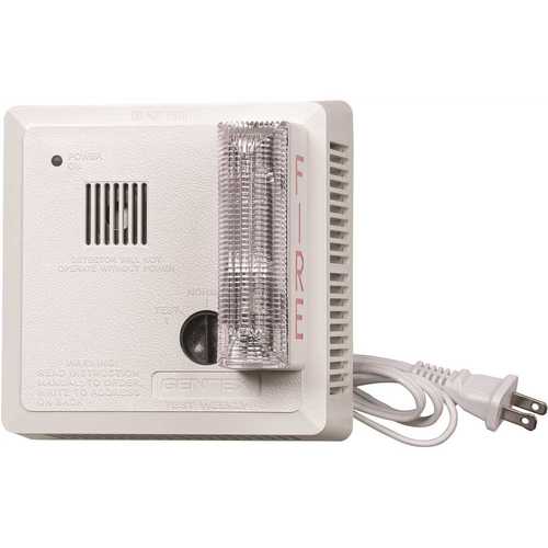 Photoelectric Smoke Alarm with Plug-In Line Cord, ADA Strobe and Battery Backup