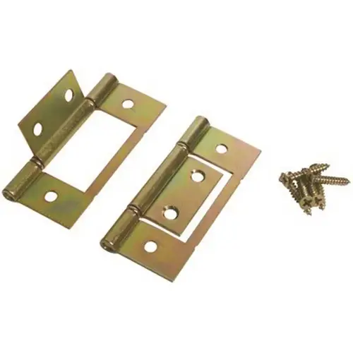 Bi-Fold Non Mortise Hinge Pair Brass