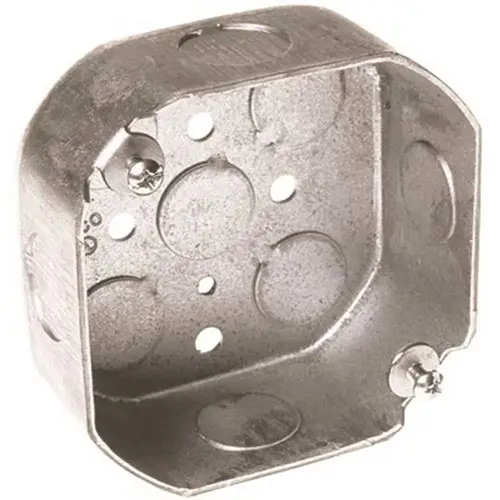 4 in. Octagon Box Drawn 1-1/2 in. Deep with Nine 1/2 in. KO's Gray