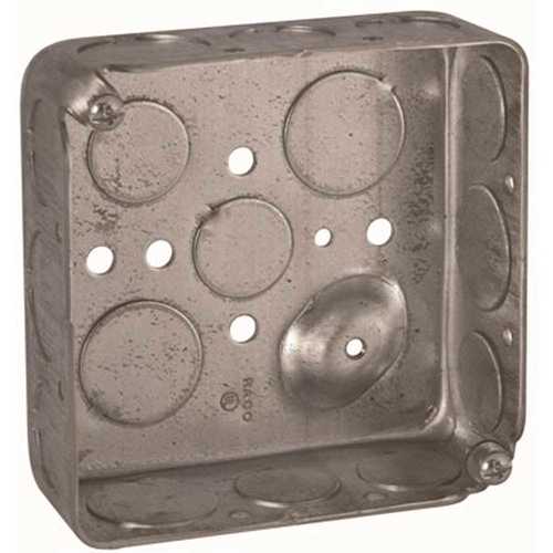 RACO 192 4 In Square Box Drawn 1 1 2 In Deep With Ten 1 2 In And Six