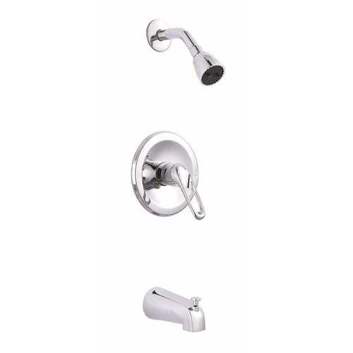 Bayview Single-Handle 1-Spray Tub and Shower Faucet in Chrome with Valve