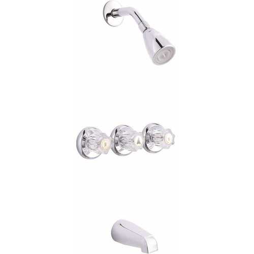 Concord 3-Handle 1-Spray Tub and Shower Faucet in Chrome
