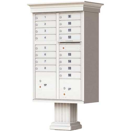 16-Mailboxes 2-Parcel Lockers 1-Outgoing Pedestal Mount Cluster Box Unit