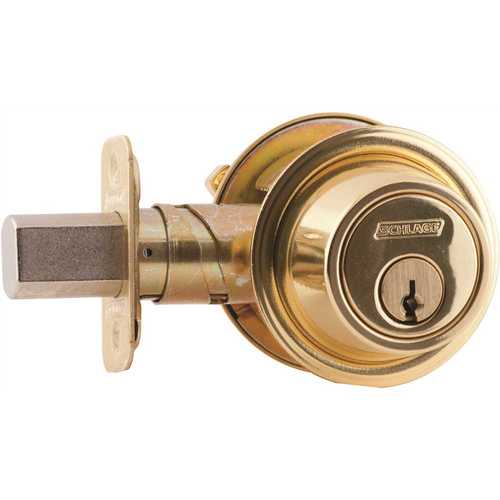 B560P Single Cylinder Deadbolt Bright Brass