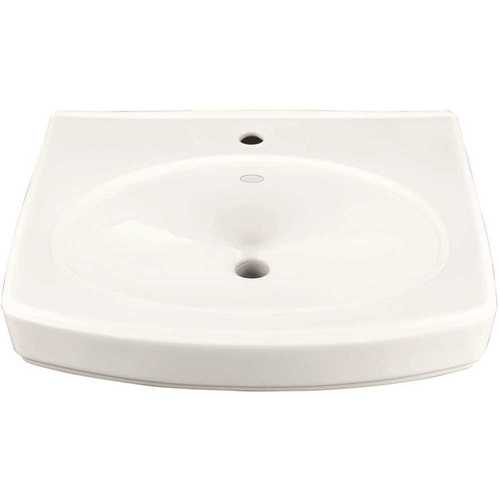 Kohler K-2028-8-0 Pinoir Wall-Mount Vitreous China Sink Basin in White with Overflow Drain