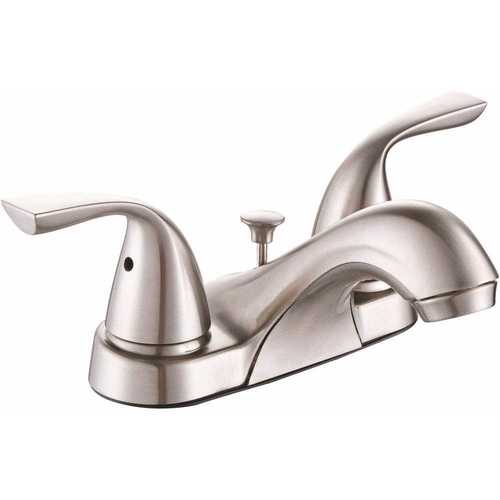 Premier 65470W-6304 Sanibel 4 in. Centerset 2-Handle Bathroom Faucet with Pop-Up Assembly in Brushed Nickel