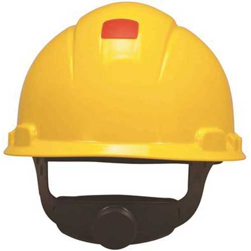 Yellow 4-Point Ratchet Suspension Hard Hat with UV Indicator