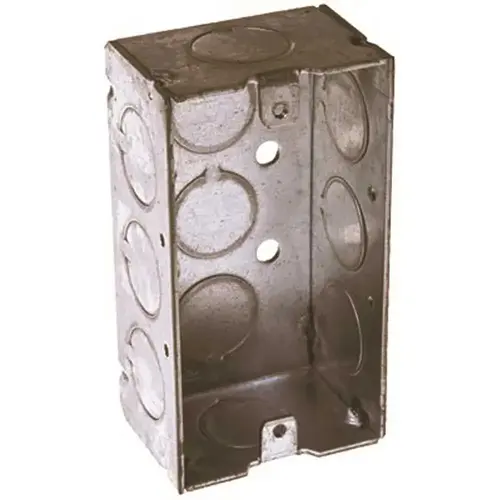 4 in. x 2 in. Handy Box Welded 1-1/2 in. Deep with Eleven 1/2 in. KO's Gray