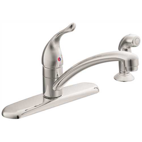 Chateau Single-Handle Standard Kitchen Faucet with Side Sprayer in Chrome