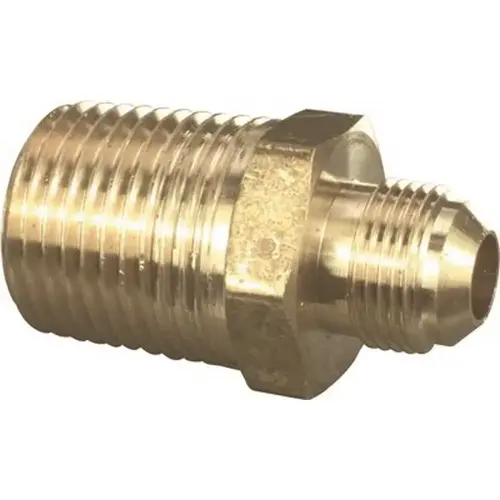 9/16 in. X 1/2 in. 24 Thread Brass Flare Male Adapter Fine Thread