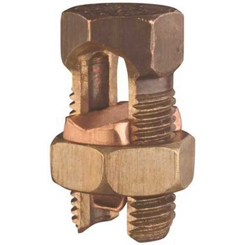 Split Bolt Connector, Equal Main and Tap 1/0 Stranded to 4 Solid, Conductor Minimum Tap with 1 Maximum Main 14 Solid Brown