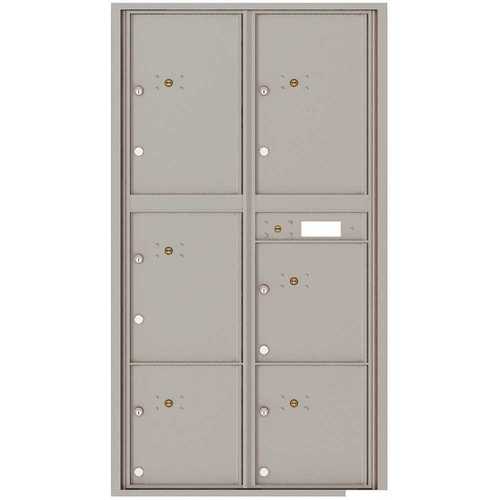 Versatile Max Height 6-Parcel Lockers Wall-Mount 4C Mailbox Suite Silver Speck