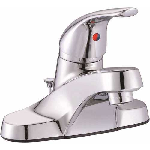 Bayview 4 in. Centerset Single-Handle Bathroom Faucet with Pop-Up Assembly in Chrome