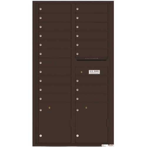 Versatile 20-Compartment 1-Outgoing 2-Parcel Lockers Wall-Mount 4C Mailbox Dark Bronze