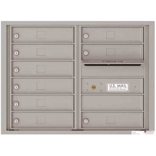 Versatile 9-Compartment 1-Outgoing Wall-Mount 4C Mailbox Suite Silver Speck