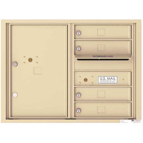 Versatile 4-Tenant Compartment 1-Parcel Locker Mailbox Suite Sandstone