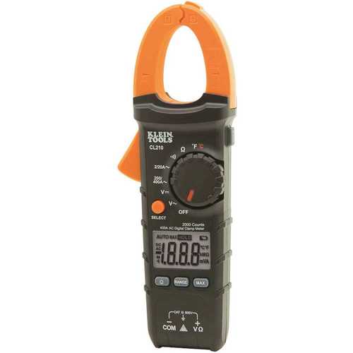 400 Amp AC Auto-Ranging Digital Clamp Meter with Temp