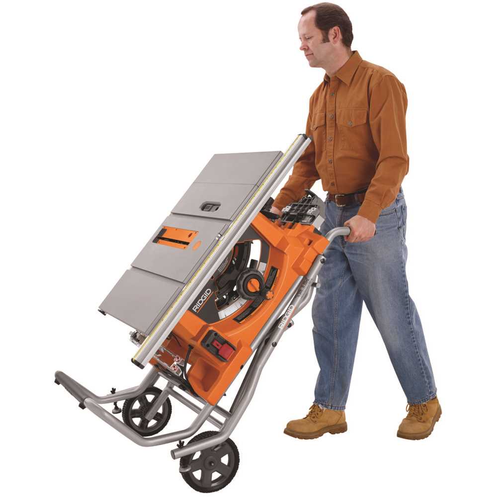 RIDGID R4513 15 Amp Corded 10 in. Heavy Duty Portable Table Saw with Stand Orange Buy Now