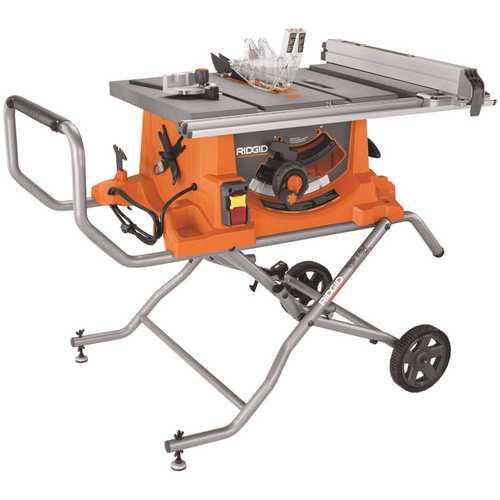 15 Amp Corded 10 in. Heavy-Duty Portable Table Saw with Stand