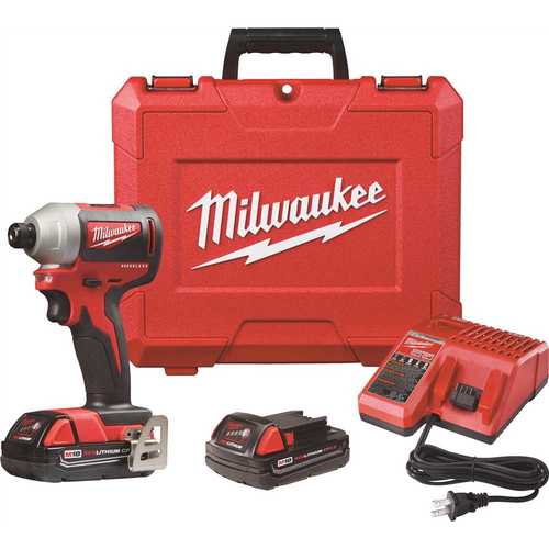 Impact Driver Kit, Battery Included, 18 V, 2 Ah, 1/4 in Drive, Hex Drive, 4200 ipm