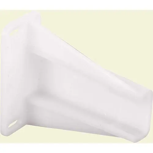 2-9/16 in. White Plastic Track Bracket age, 1 Left and 1 Right Clear