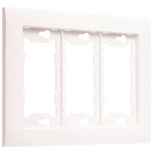 TAYMAC A3000W 3-Gang ALLURE Wallplate Frame, White - pack of 3