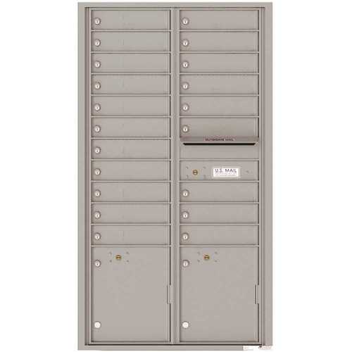 Florence 4C16D-20SS Versatile 20-Tenant Compartments 2-Parcel Locker Compartments Wall-Mount 4C Mailbox Silver Speck