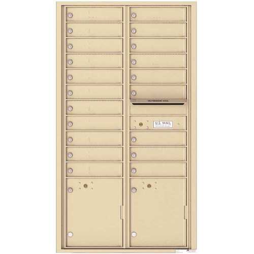 Versatile 20-Tenant Compartments 2-Parcel Locker Compartments Wall-Mount 4C Mailbox Sandstone