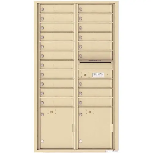 Versatile 20-Tenant Compartments 2-Parcel Locker Compartments Wall-Mount 4C Mailbox Sandstone