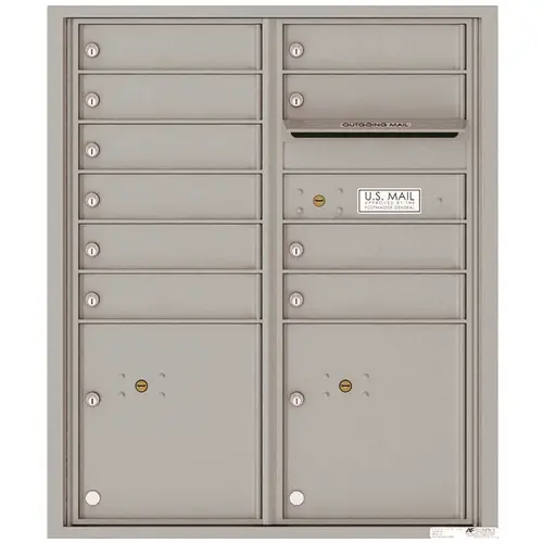 Florence 4CADD-10SS Versatile 10-Compartment Recess-Mount 4C ADA Mailbox Silver Speck