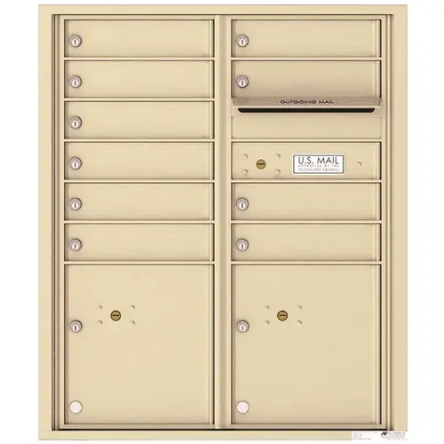 Versatile 10-Compartment Recess-Mount 4C ADA Mailbox Sandstone