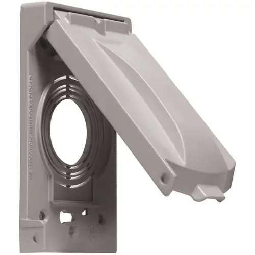 1-Gang Horizontal/Vertical Weatherproof Universal Device Flip Lid Covers Gray