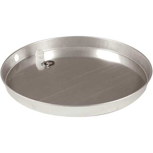 CAMCO MANUFACTURING 20800 20 in. I.D. Aluminum Water Heater Drain Pan with PVC Fitting Silver Metallic