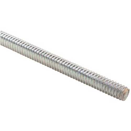 R Threaded Rod, Steel, Silver, Galvanized, 10 ft