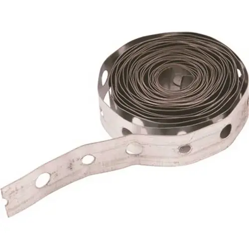 Hanger Strap, Galvanized Steel, 28-Gauge, 3/4 in. x 10 ft Silver Metallic