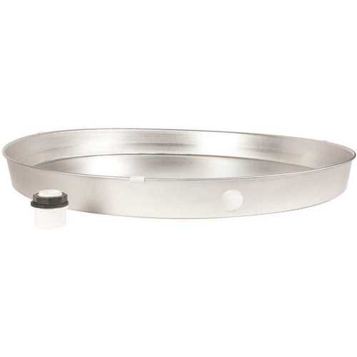 Recyclable Drain Pan, Aluminum, For: Gas or Electric Water Heaters Silver Metallic