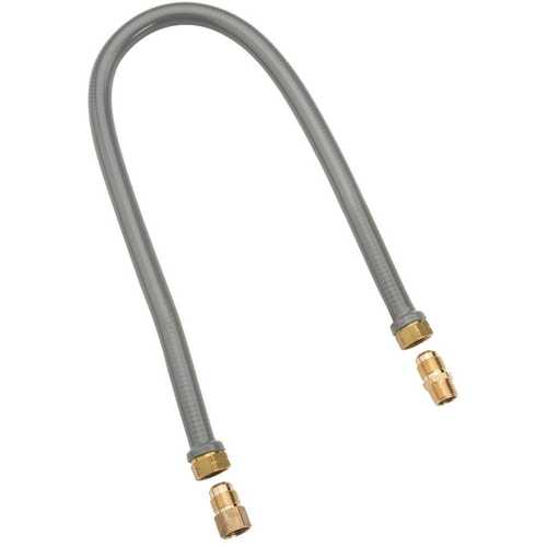 Watts 31P-31P32P-36 Stainless Steel with PVC Coating Outdoor LP Gas Connector, 5/8 in. OD, 1/2 in. ID, 1/2 in. MNPT x 1/2 in. FNPT, 36 in