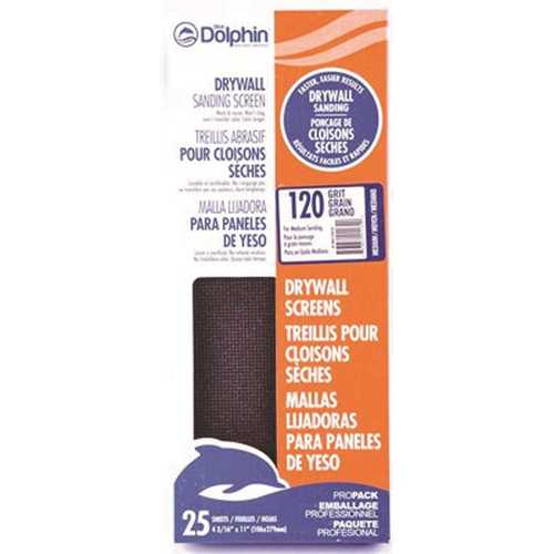 4-3/16 in. x 11 in. 120 Grit Silicon Carbide Drywall Screens - pack of 25
