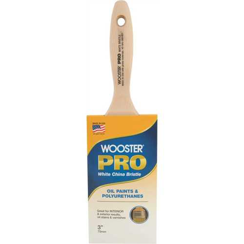 Wooster 0H21170030 3 in. Pro White China Bristle Flat Brush