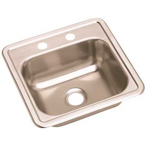 Elkay K115152 Dayton Drop-In Stainless Steel 15 in. 2-Hole Single Bowl Bar Sink