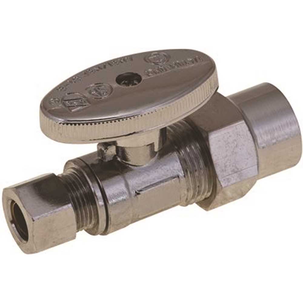 Durapro NLT1331SRV Quarter Turn Straight Stop, 1/2 in. CPVC Socket x 3/8 in. Compression, Lead Free Chrome