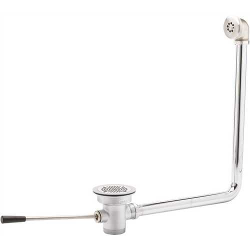 3-1/2 in. x 2 in. Lever Waste Drain with Overflow Chrome Plated Brass