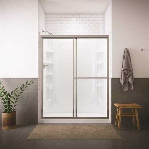 STERLING 5970-59S Deluxe 59-3/8 in. x 70 in. Framed Sliding Shower Door in Silver with Handle