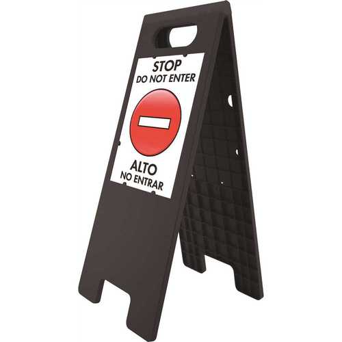 10-1/2 in. x 25-1/2 in. Black Doublesided Plastic Floor Tent Sign