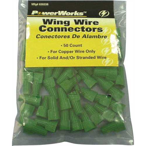 Wing-Type Ground Wire Connector, Green - pack of 50