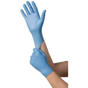 blue examination gloves