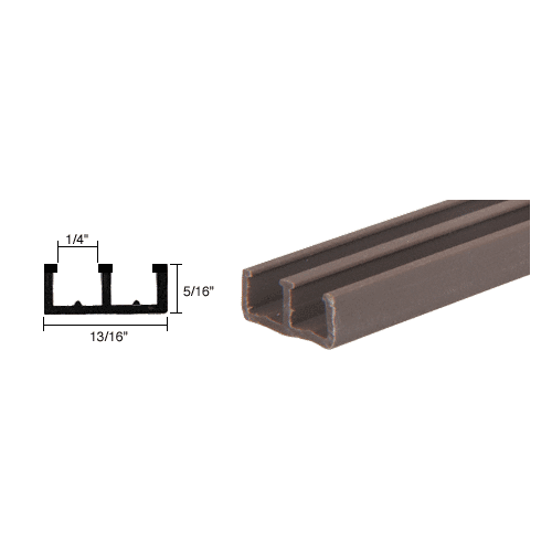 Brown Plastic Lower Track for 1/4" Panels - Canada Only